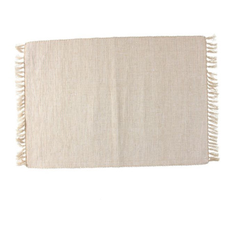 Tovaglietta rettangolare in cotone riciclato "Basic" beige