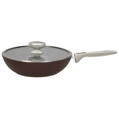 Wok 28Cm c/coperchio "Pearl Brown Stone"