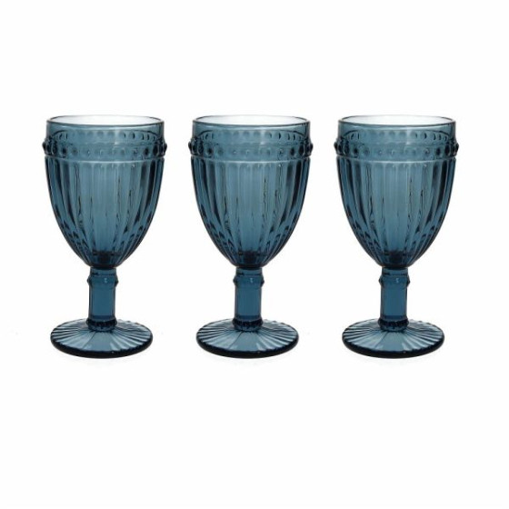 Set 3 Calici Cc310 "Dorico" vetro blu